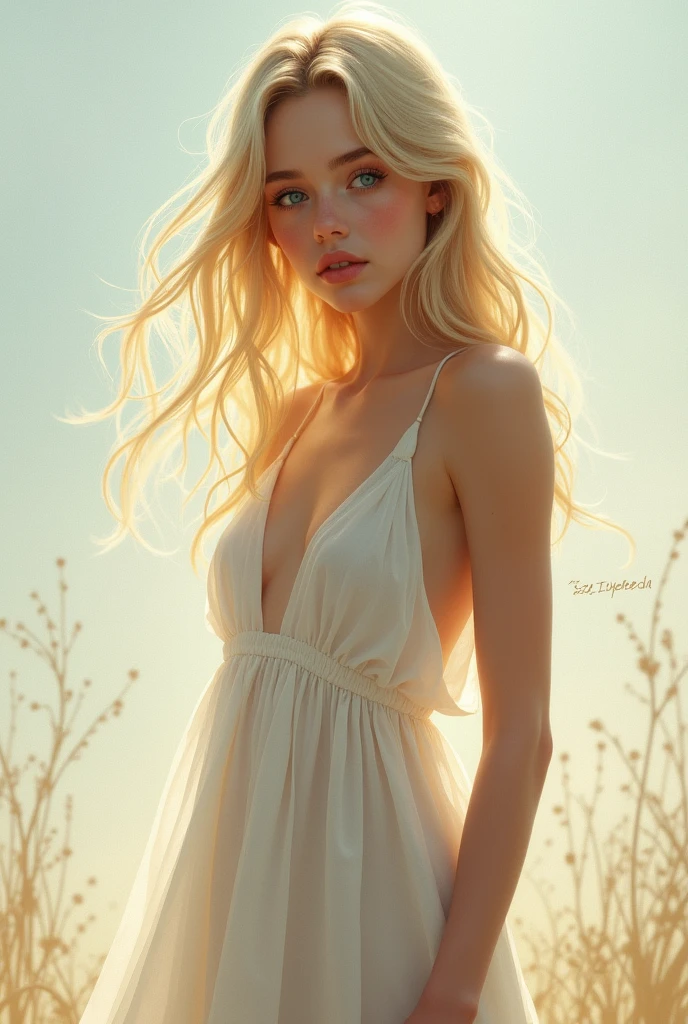 girl naked, blond, blue eyes