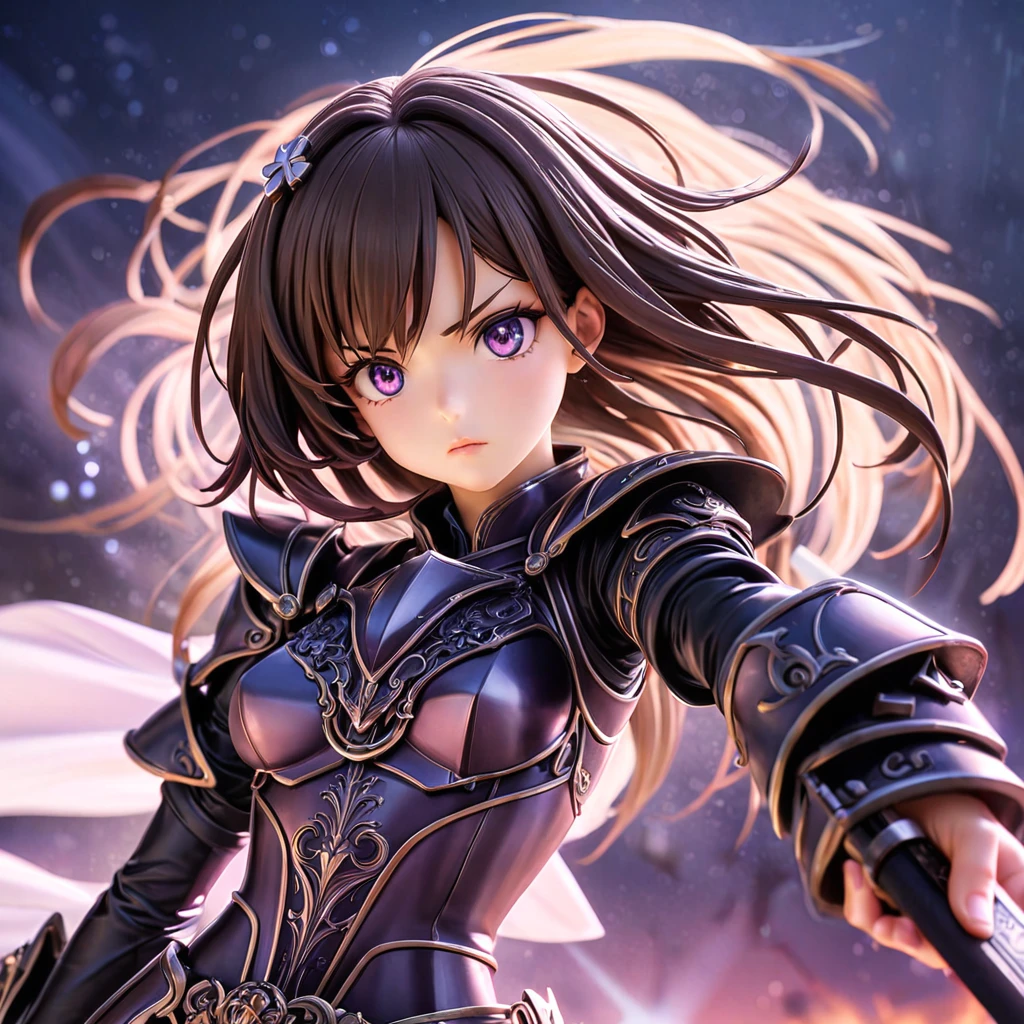 One girl,alone,anime,The whole body from head to toe、Classy girl,Armored,Holding a sword,anger,(embedded:Unaesthetic XLv13.Safety Tensor:1.2),(embedded:Negative XL_is.Safety Tensor:0.8),(masterpiece,Highest quality,Ultra_detailed,High resolution,Absurd:1),(masterpiece, Highest quality, Highest quality, beautifully、aesthetic),Ultra-detailed,Very delicate and beautiful,beautiful detailed face,澄んis顔,Best illustrations,extremely detailed eyes and face,wonderful,detailed and intricate,Best image quality, beautifully繊細な背景,beautiful detailed, Black-purple armor
