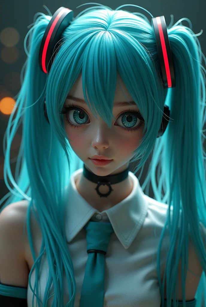 full body, Genius lady Hatsune Miku, intricate detail Highly Detailed Eyes, Faded, 16K resolution, RAW, Nikon Z9, Creative, Masterpiece, Fantasy, High Definition, High Quality, 8k, Realistic, Dramatic Lighting, Soft Focus, Digital Illustration, Intricate Mechanics, Advanced Techniques, Dark Background Cinematic, High Contrast, High Contrast Atmosphere, (Best Quality, 4k, 8k, High Definition, Masterpiece: 1. 2), Ultra-Detailed, (Realistic, Graphic, Photorealistic: 1. 4) -- No Glass --AR 16:9 --Stylize 1000