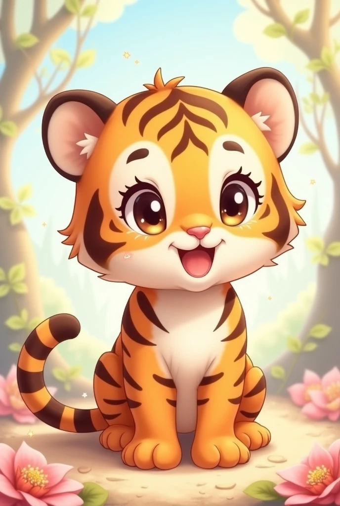Create anime cute tiger