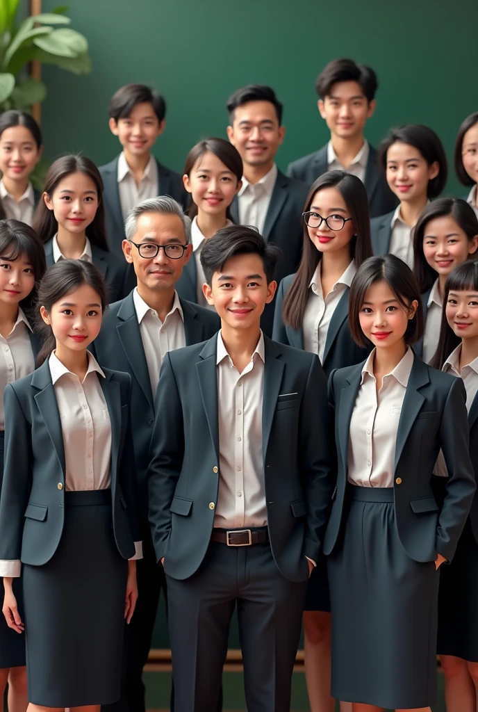 9 male teachers and 15 female teachers, all of whom are Thai.