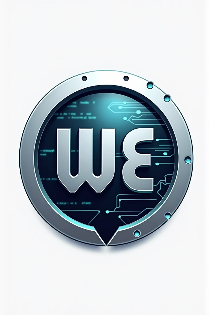 Create an technical logo saying "we code"