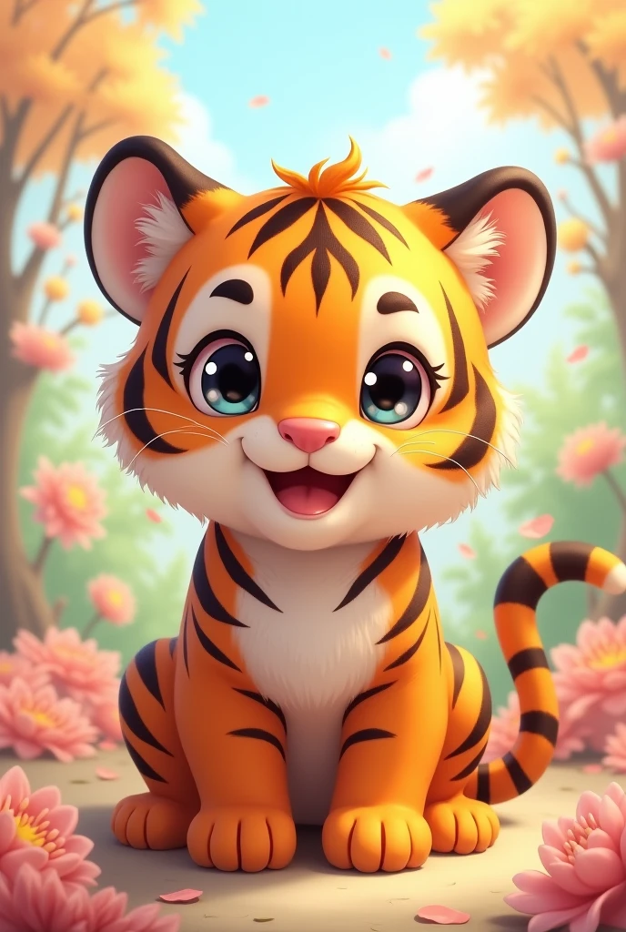 Create anime cute tiger 4k