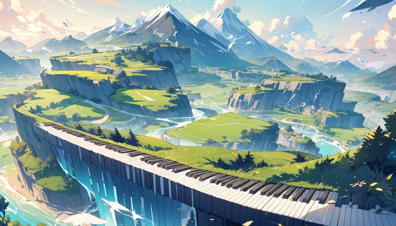 A landscape that complements piano music