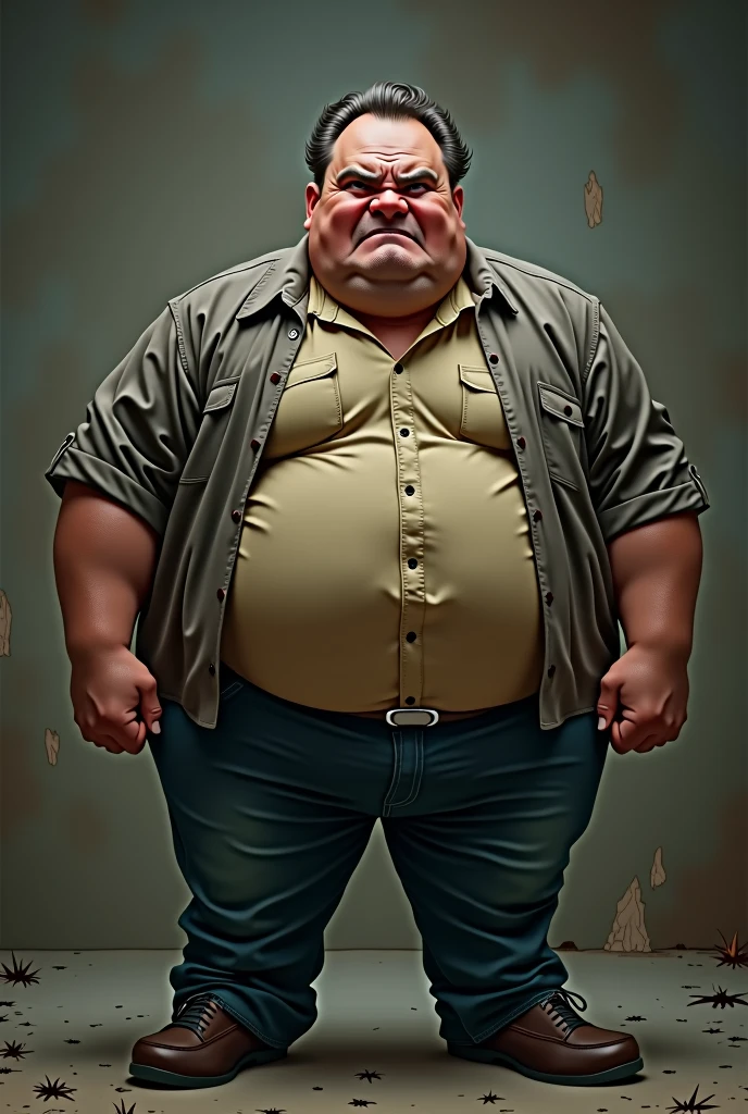 Jealous fatty man