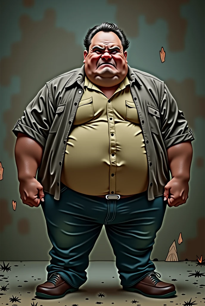 Jealous fatty man