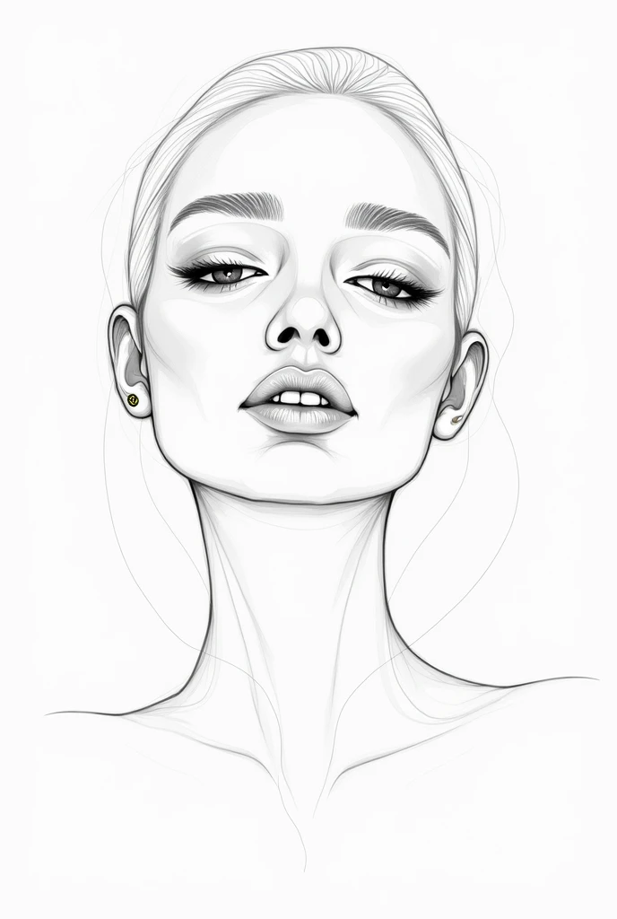 "Continuous line drawing of a portrait of a person with detailed features. The style should be minimalist and elegant, with soft, fluid lines that capture the essence of the face."