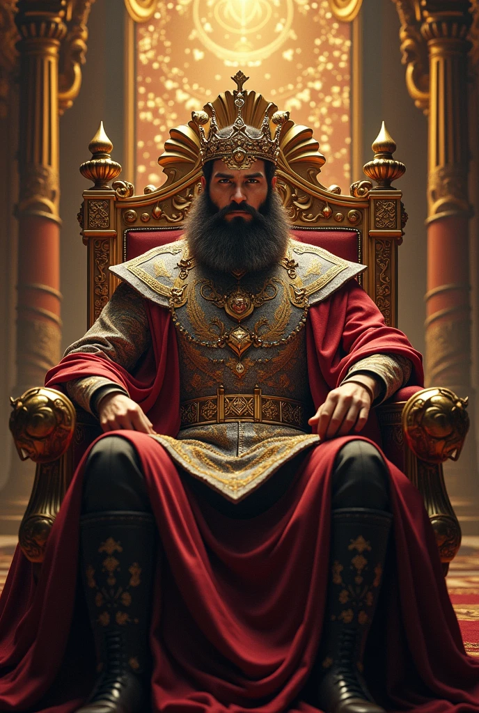 Generate a playing card, K a powerful king
