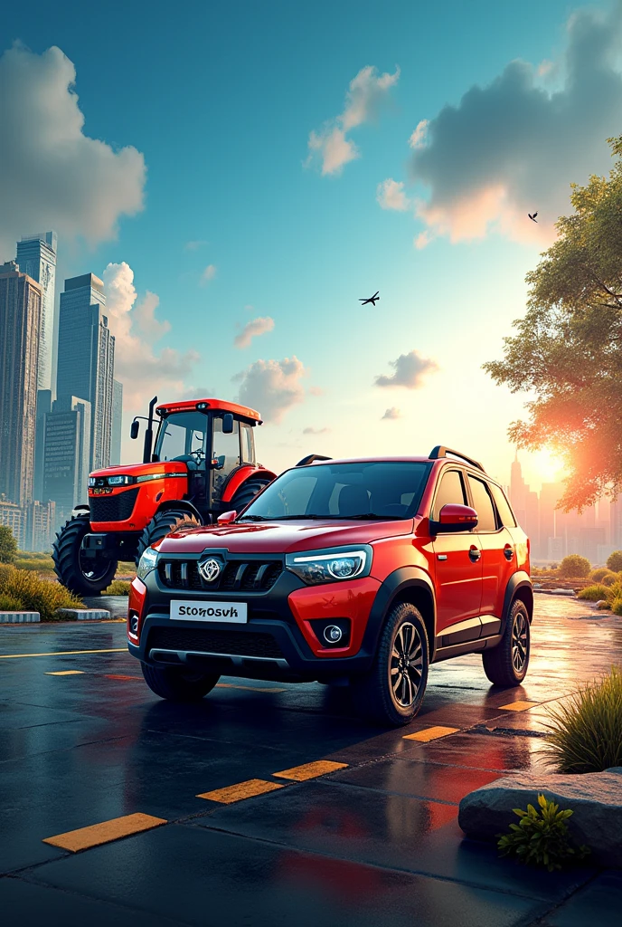 Scorpio car ,swaraj tractor , splendor bike