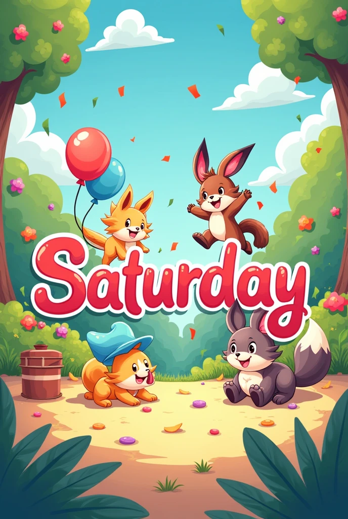 Something that relates to the day Saturday With the text Saturday