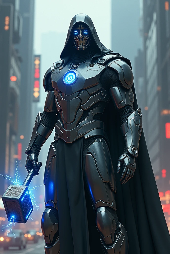 Rdj Dr doom cyber costume iron man Thor hammer