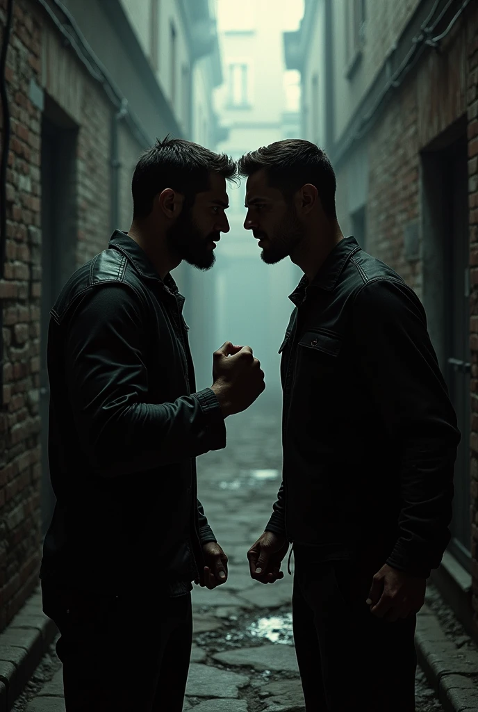 the police found the two men fighting in the alley
