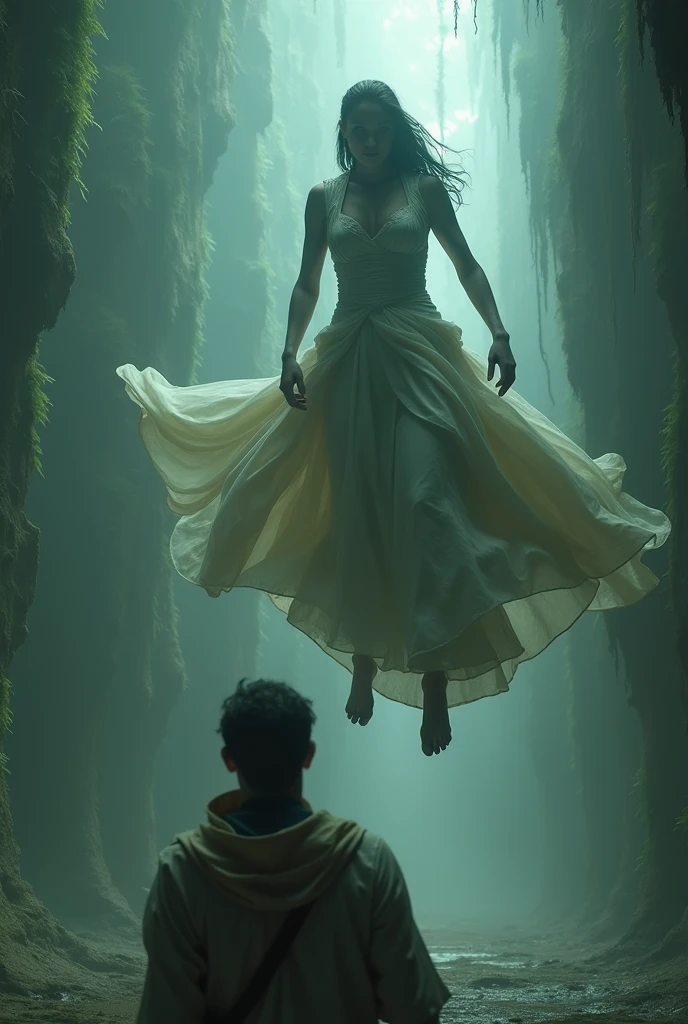 photograph, Portraiture, Intimidating Woman Levitating [The discovery of wormholes leads to new worlds|The cursed prince must marry the monster], [sf:Fantasy:0.6] Cinema Lighting