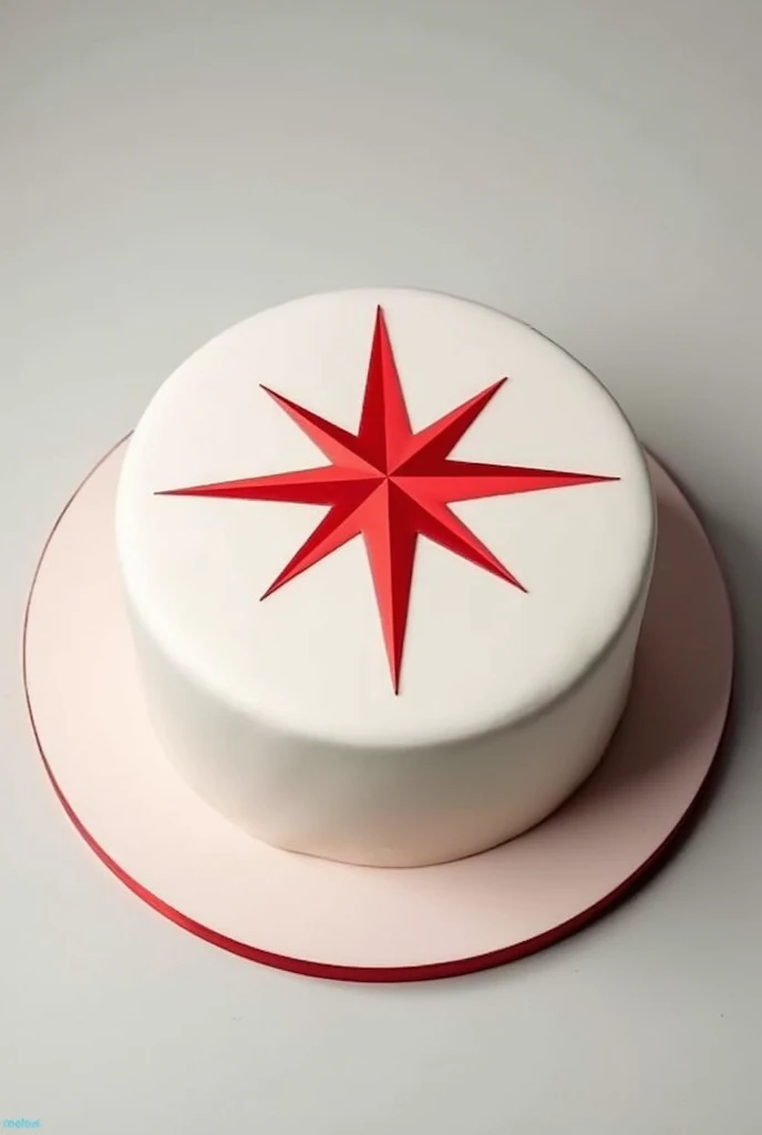 Red colour compass design simple one layer cake