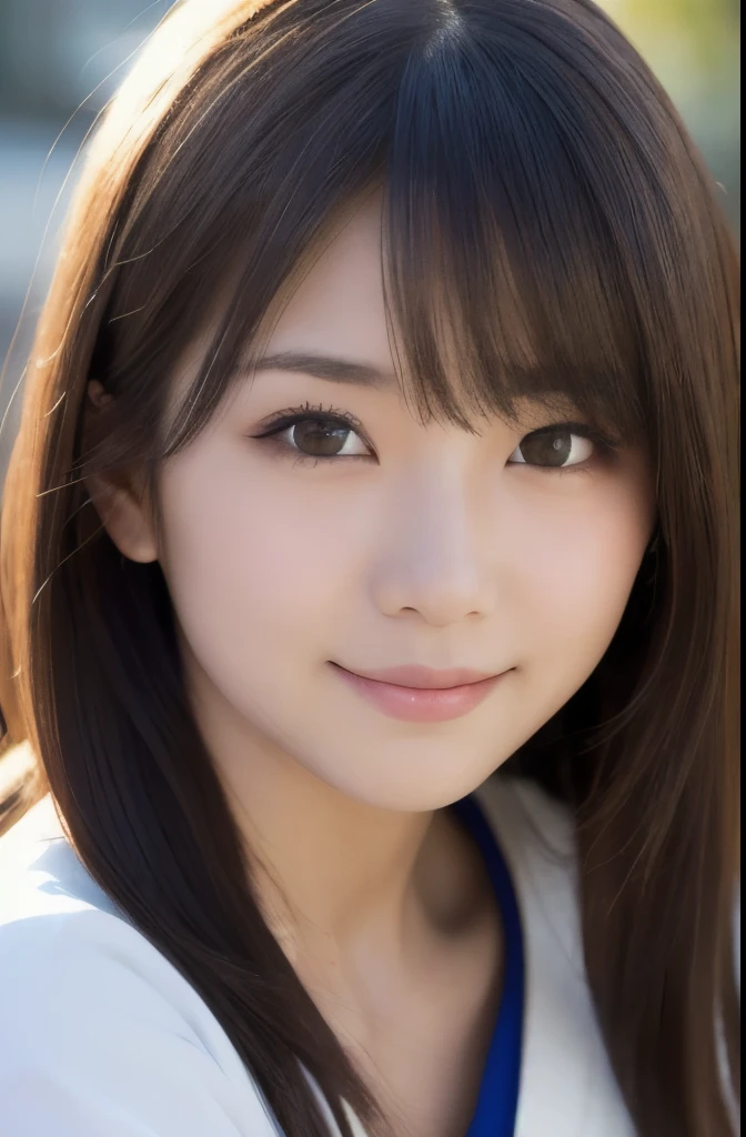 best quality, face focus, soft light, ultra high res, (photorealistic:1.4), RAW photo,(Shinozaki Ai), (fair skin), (kawaii),
1 Japanese girl, solo, cute, smile, (pupil, lights in the eyes),  detailed beautiful face, Medium-sized breasts,(high resolution detail of human skin texture),(long hair),(portrait), upper body, white traditional kimono