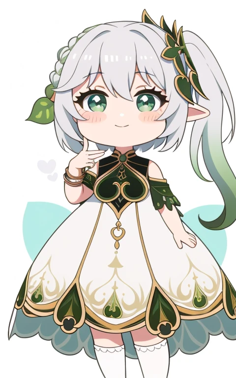  fullcg,Best quality,highest quality, 8k,Soft lighting, Confused, Looking at the audience, alone, smile, Knee socks,Nahida Genshin Impact | Character Lora 1283,((low length:1.5)),((chibi:1.5)),((little child girl)),1girl,difficult,cowboy shot,Beautiful cityscape,(standing:1.6),(Front facing:1.5),(((pretty made costume))),((making a heart with fingers)),(((wink))),