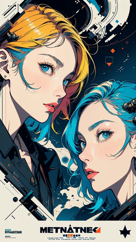 (((masterpiece, highest quality))),(((solo:1.2))),(((1girl:1.2))),32k wallpaper, very detailed, poster, vintage science fiction,(((((geometric cinematic movie poster))))),(((((bauhaus))))), shape,(((abstract))),(mid century modern),movie poster,(((((portfolio))))),(((((Close-up))))),(((((bust up))))),((((more various angle)))),(((highlight))),((((heterochromia)))),(((complete detailed face))),(((detailed futuristic machine))),(((most complecated machine))),unlimited colorful color scheme,(((Absolutely mechanic background)))
