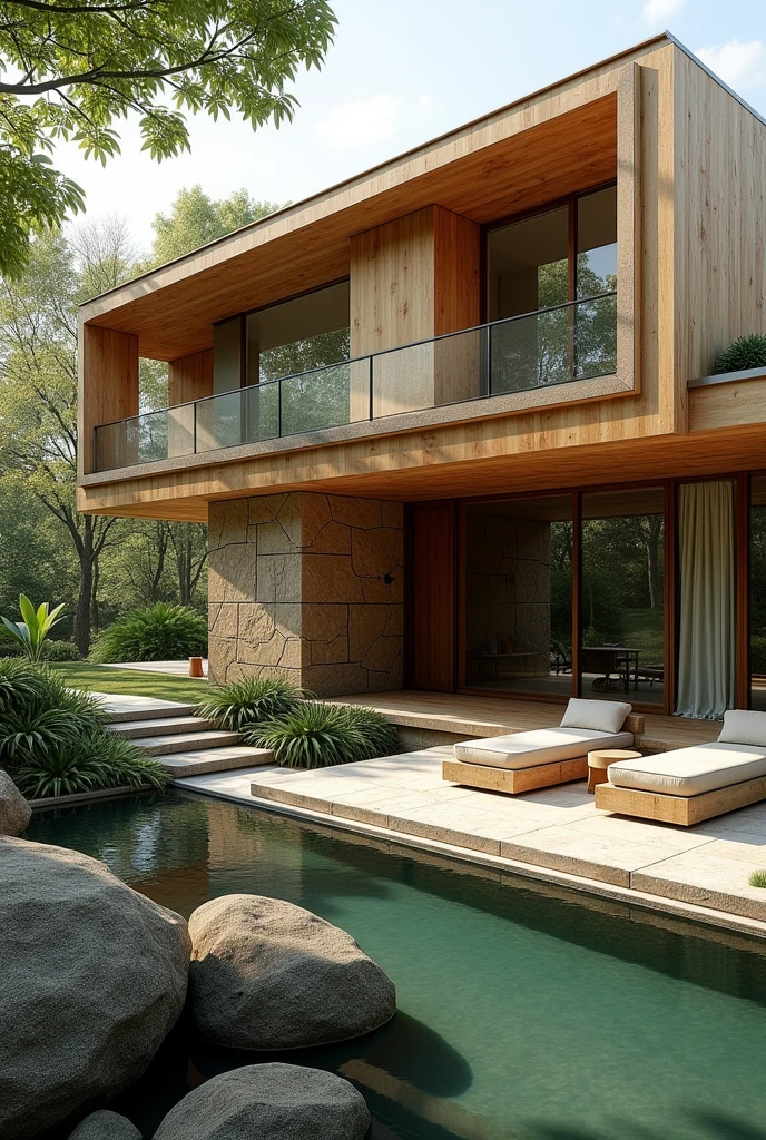 Modify the uploaded image, where the villa savoye is shown, with elements of the architectural movement of "Art and crafts", making the Villa Savoye itself look like the aforementioned movement, saturated with these new elements