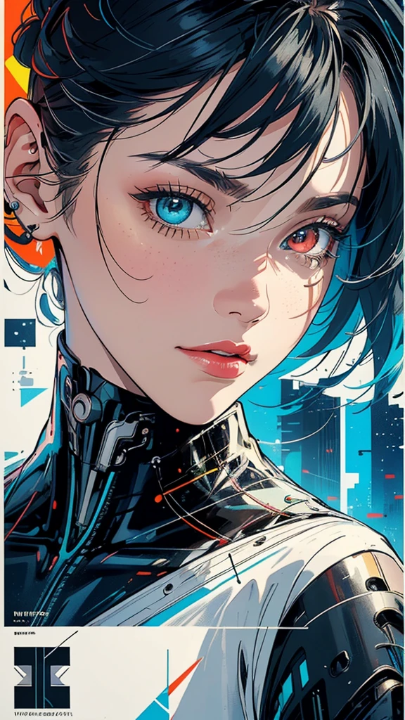 (((masterpiece, highest quality))),(((solo:1.2))),(((1girl:1.2))),32k wallpaper, very detailed, poster, vintage science fiction,(((((geometric cinematic movie poster))))),(((((bauhaus))))), shape,(((abstract))),(mid century modern),movie poster,(((((portfolio))))),(((((Close-up))))),(((((bust up))))),((((more various angle)))),(((highlight))),((((heterochromia)))),(((complete detailed face))),(((detailed futuristic machine))),(((most complecated machine))),unlimited colorful color scheme,(((Absolutely mechanic background)))