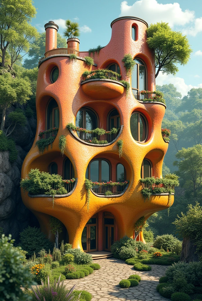 Design a house in the style of Hundertwasser