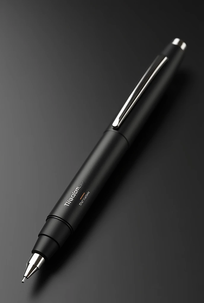 Black pen with removable tip and customizable with scribe name