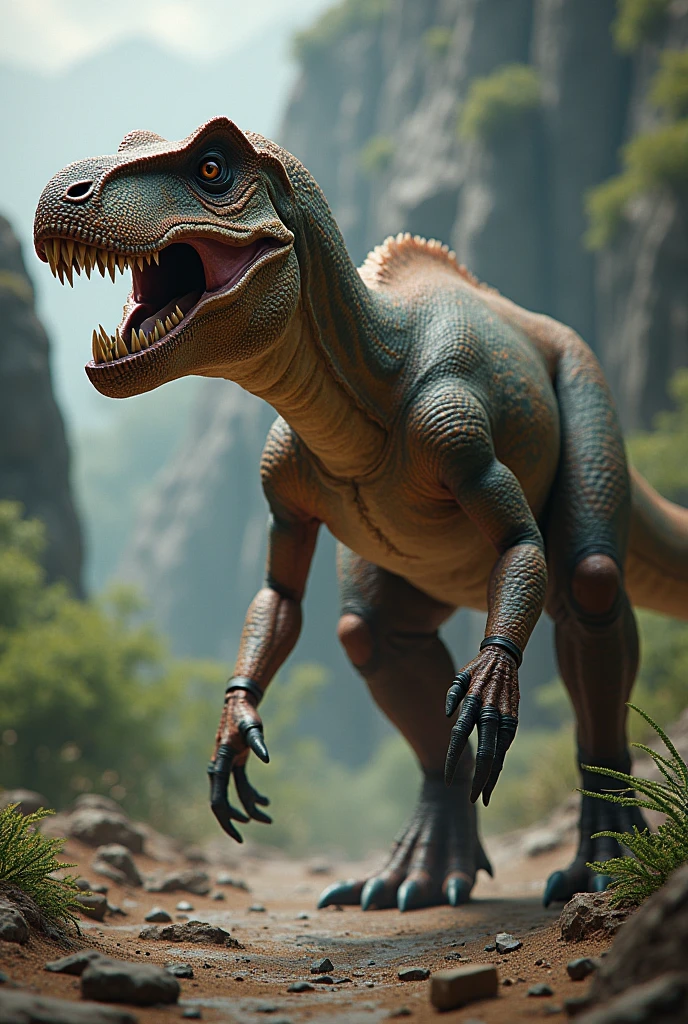 Make a dinosaur with a broken arm