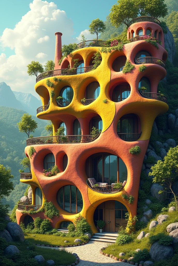 Design a house in the style of Hundertwasser