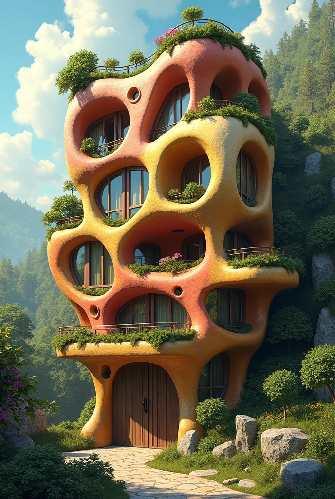 Design a house in the style of Hundertwasser