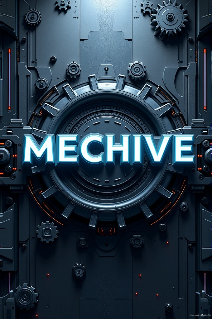 A futuristic poster for a college's mechanical engineering association. The name of the association is MechHive. Put the name in the centre of the poster. Make it more related to mechanical engineering.