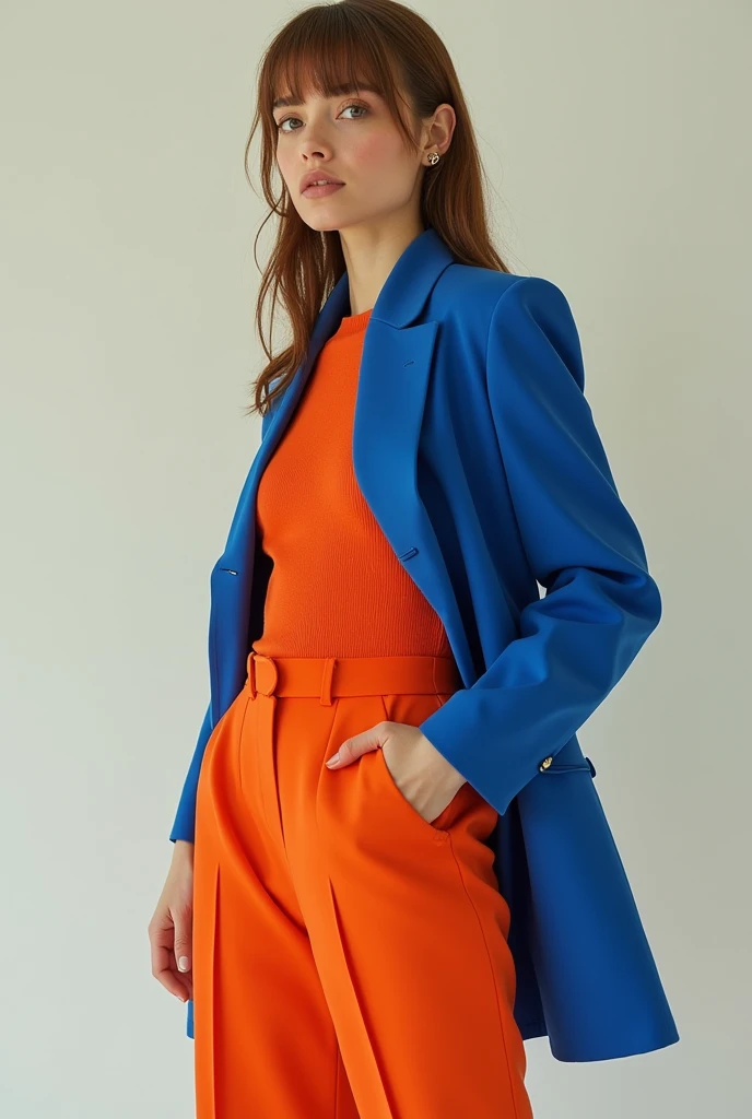 the principles of design that I have used in  my outfits are balance and contrast,which are visible in the overall structure of the outfit.The color harmony that I chose is complementary because I used the color blue and orange which are opposite each other on the color wheel,creating a vibrant and balance look