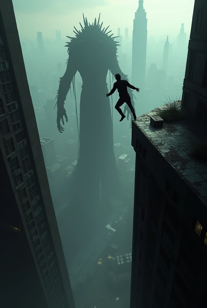 Jumping from building and monster is behind