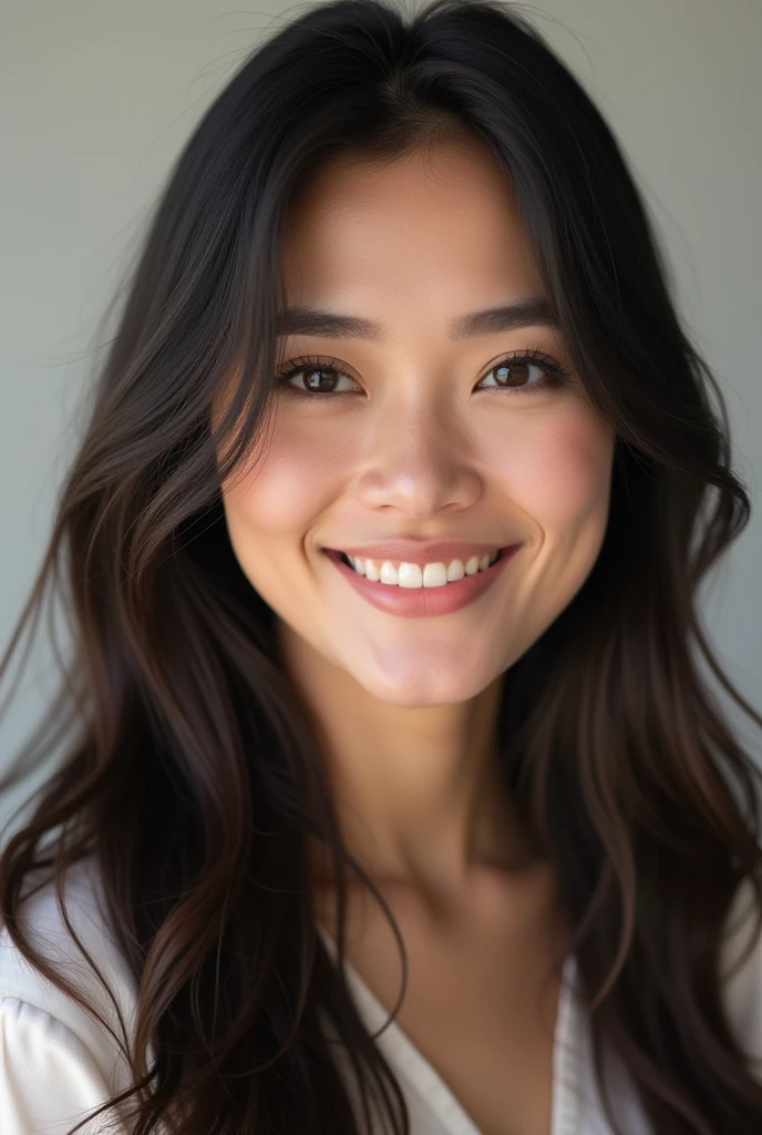 Photorealism 1.4 realistic realism high detailed definition photoshoot sessions Malay adult women beautiful faces have dimple long straight hair smile