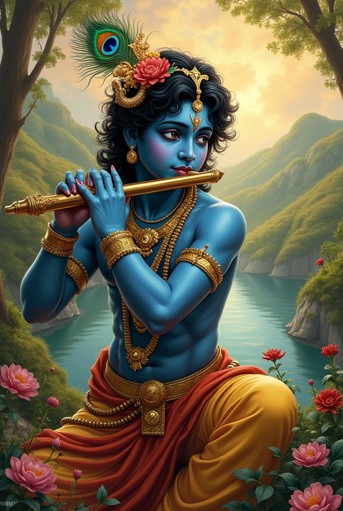 Krishna is playing the as sword
