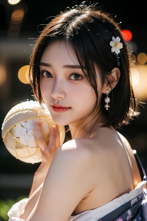 (2 Japanese girl,), (Small breasts:1.5,),(solo,Textured skin, Detailed skin,Detailed face,Detailed eyes,detailed posing,Natural eyebrows,Perfect limbs,High detail, Highest quality, Super detailed, Surrealism, ,8k,RAW Photos,Photographicism,Professional Lighting,Portrait Photography,),((Black Hair, Dark Eyes,Natural Makeup,Simple earrings,Bob Hair,happiness/joy)),(((Ashikaga Flower Park illuminations,Bokeh ball)))