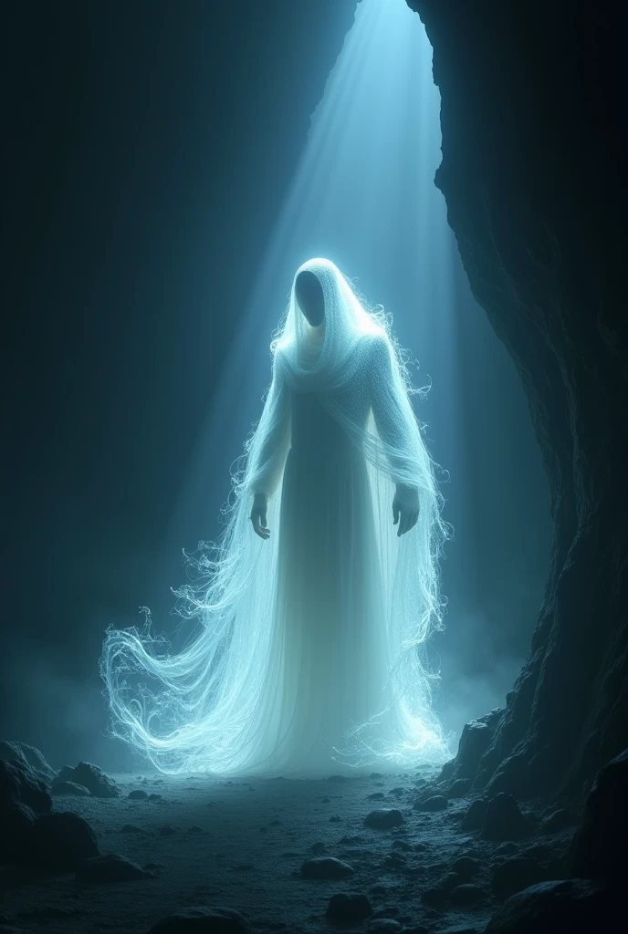 figure emerged from the shadows—a translucent guardian,
