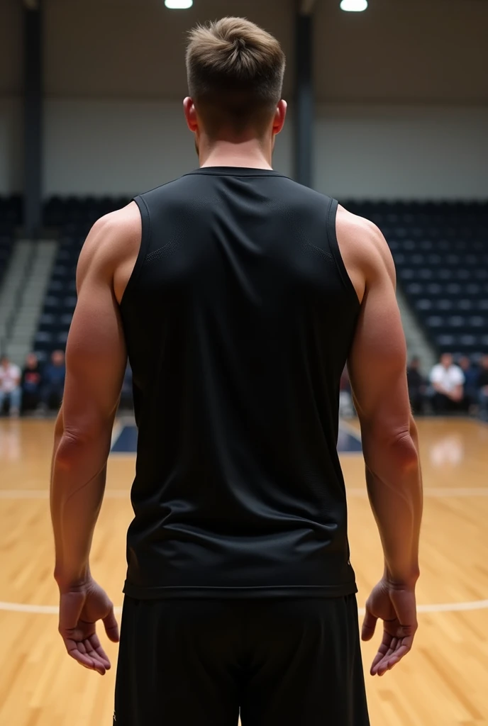 a black sleeveless volleyball shirt
