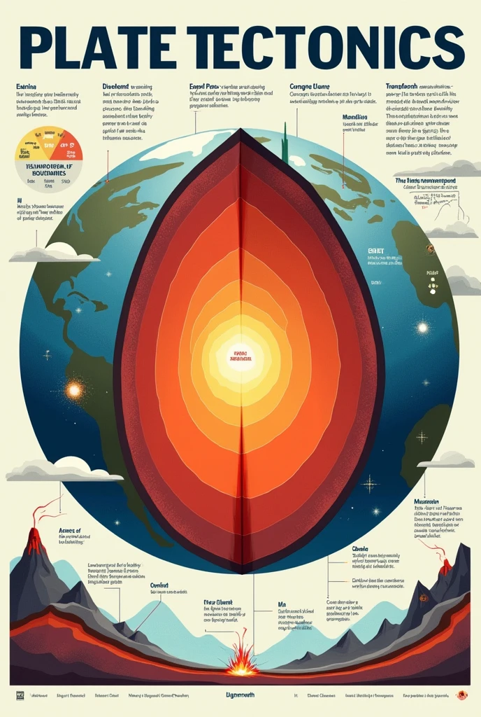 easy poster drawing about plate tectonics