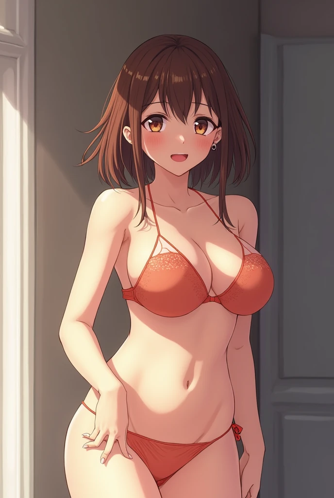 A cute anime girl getting fucked naked while sweating