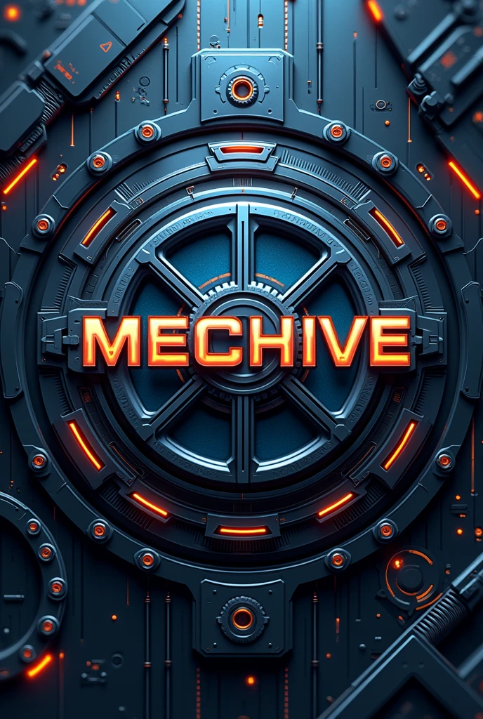 A futuristic poster for a college's mechanical engineering association. The name of the association is MechHive. Put the name in the centre of the poster. Make it more related to mechanical engineering.