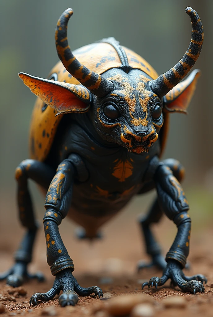Body: The hybrid could have the sleek, muscular frame of a cheetah for speed, combined with the exoskeleton-like protection and muscle density of a dung beetle for strength.
Senses: It could possess the large, highly sensitive ears of a bat or elephant to detect a wide range of frequencies, from infrasound to ultrasonic.
Adaptations: The hybrid might have wings like a bat or powerful legs for running, and an enhanced circulatory and respiratory system to meet its immense energy needs