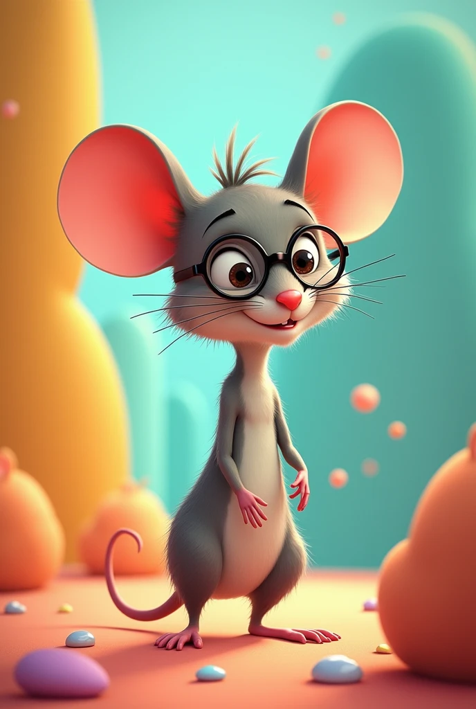 Skinny mouse with glasses and a small dick