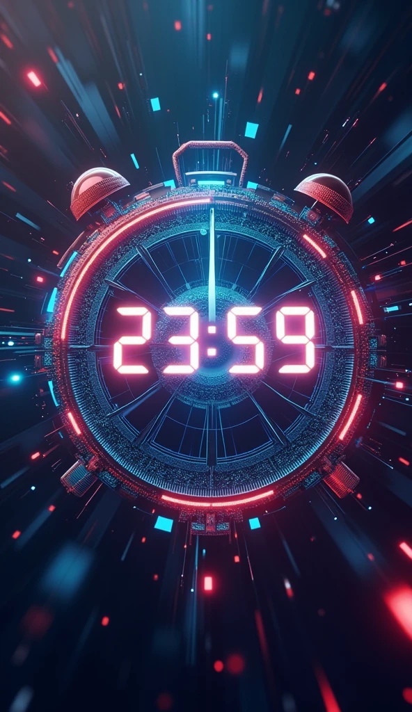 Digital clock show time 23:59, abstract HD Wallpaper