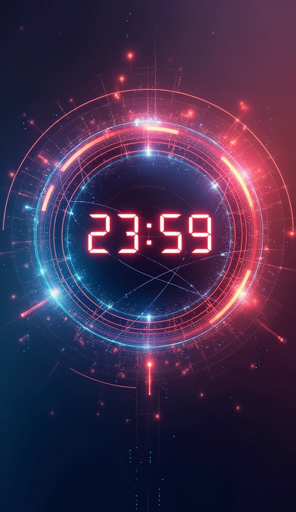 Digital clock show time 23:59, abstract HD Wallpaper
