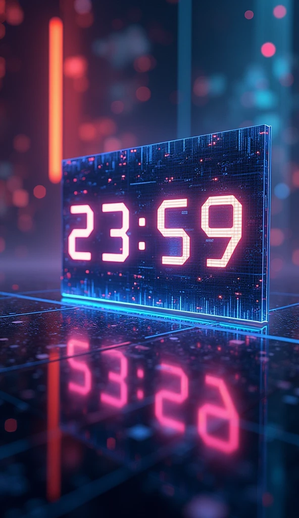 Digital clock show time 23:59, abstract HD Wallpaper