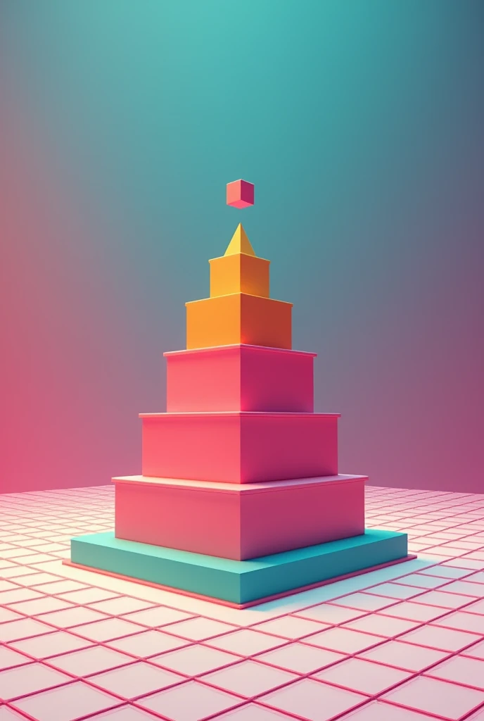 Make me a board game that is played by square and has to go up like a pyramid, with the pieces of each player, which are 4, being simple in an 80s style.
