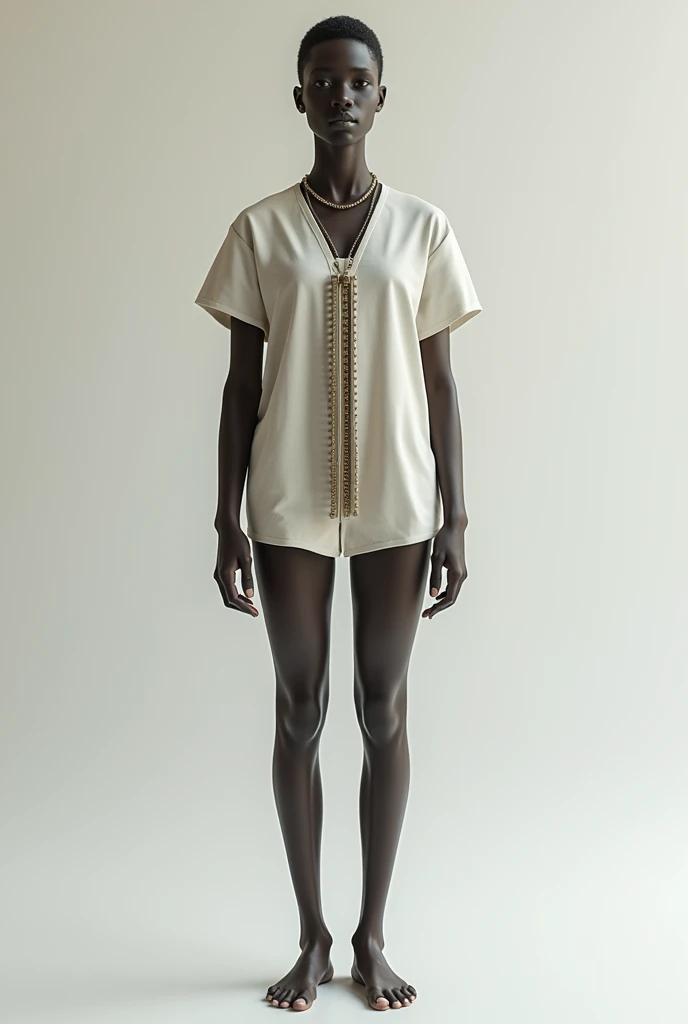Create an image that represents the personification of a musical metronome as a human being. He should have a balanced appearance, with a firm and confident posture, representing the precision and regularity of the metronome's beats. Their clothing might incorporate elements that resemble the swinging motion of a metronome, such as a pendulum or something similar