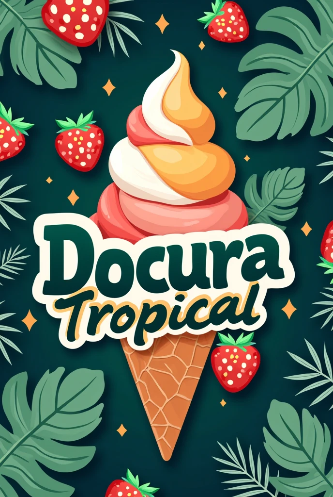 I have a gourmet ice cream company but I don't have a logo. Create a logo "Tropical Sweetness" the name has to be in Portuguese. is the name of the brand that has a creative modern design from a multi-million dollar company and unique is based on the culture of Angola an arrogant design