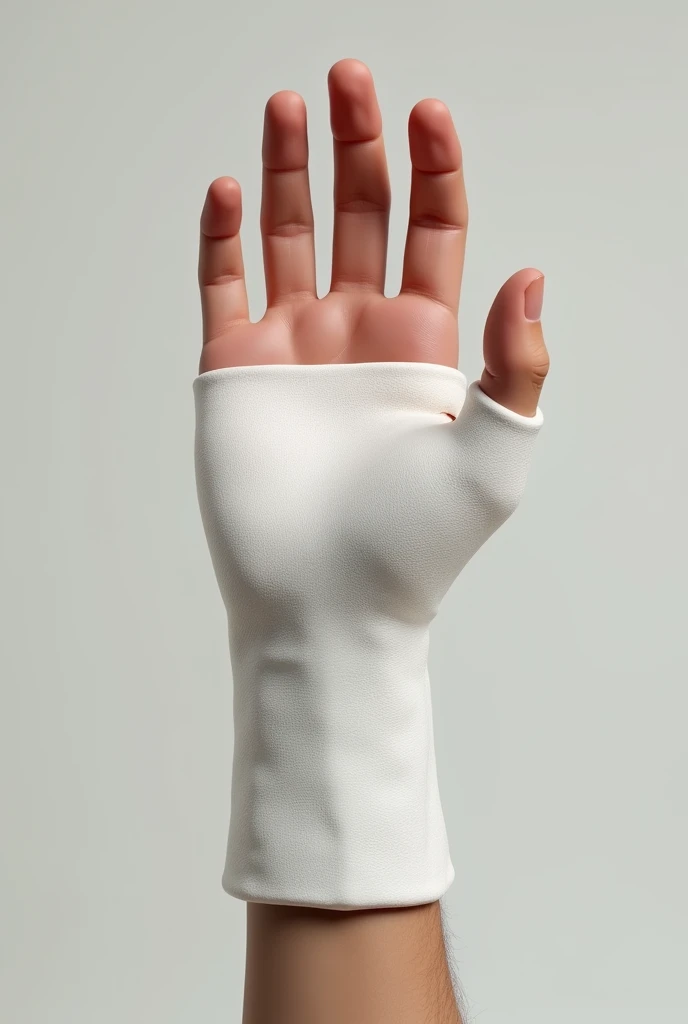 Hand broken with plaster real type