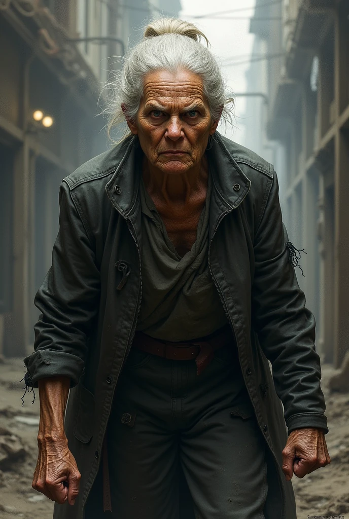 A angry old woman political destroy everything