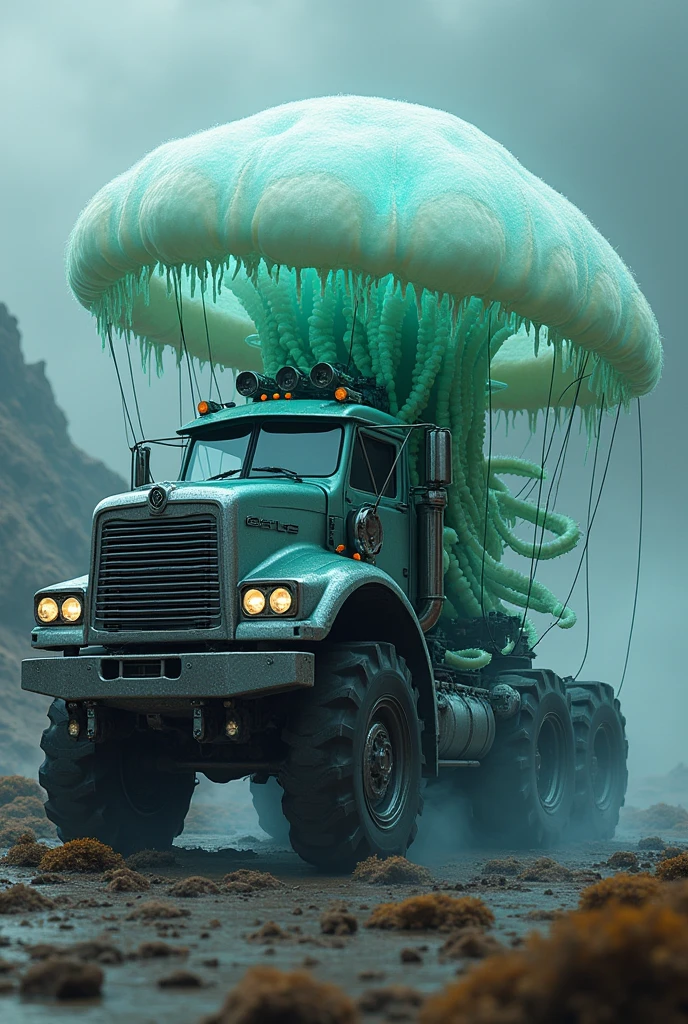 Jelly fish fused with truck